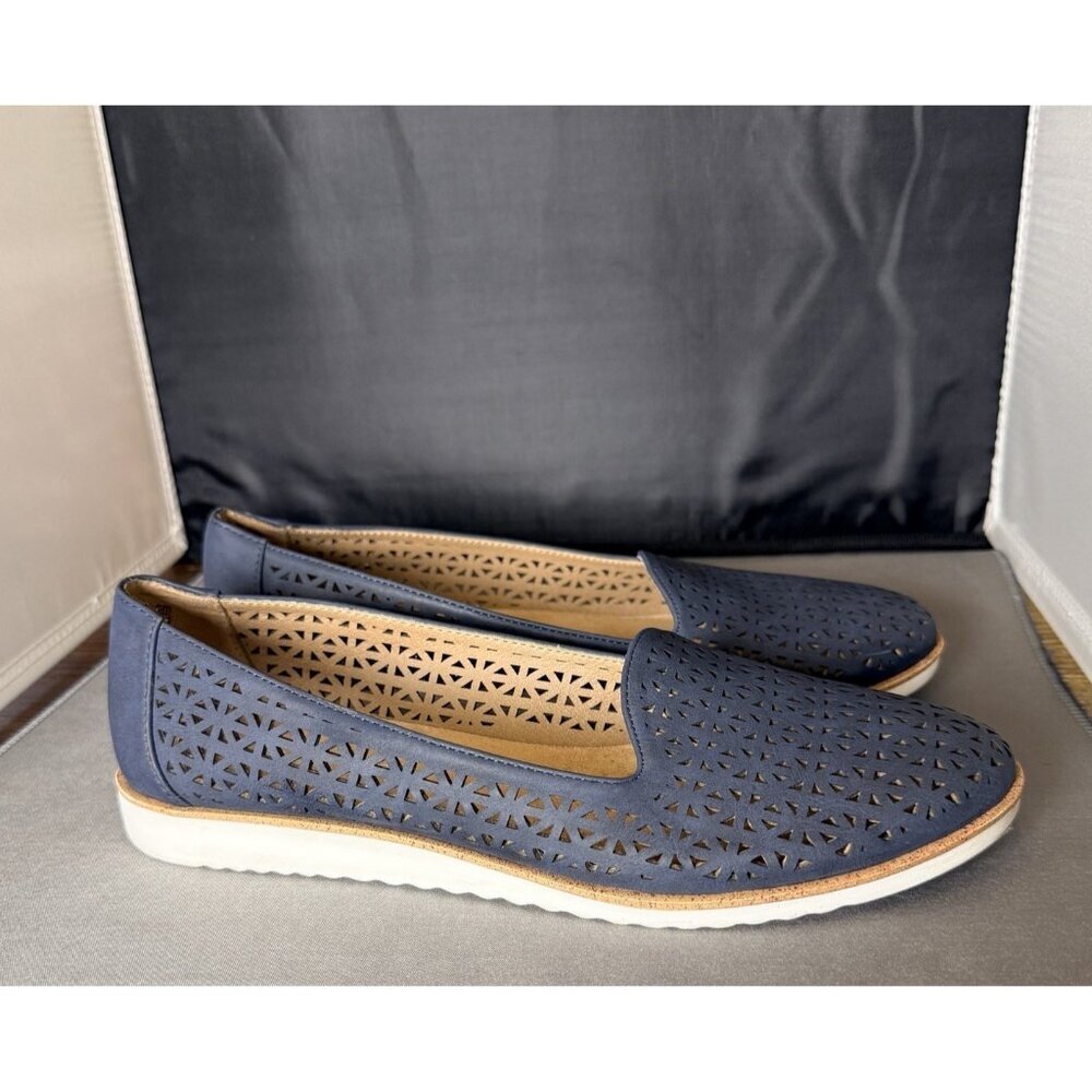LifeStride Velocity Zamora Perforated Flats Loafers Womens Size 8.5W Blue